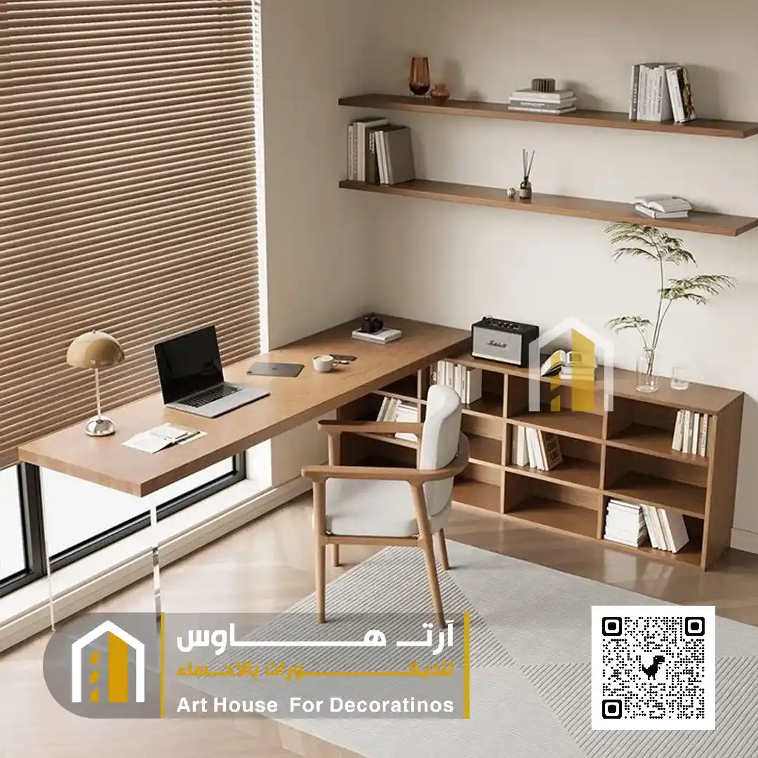 رفوف خشب مكاتب في الاحساء حي الجفر