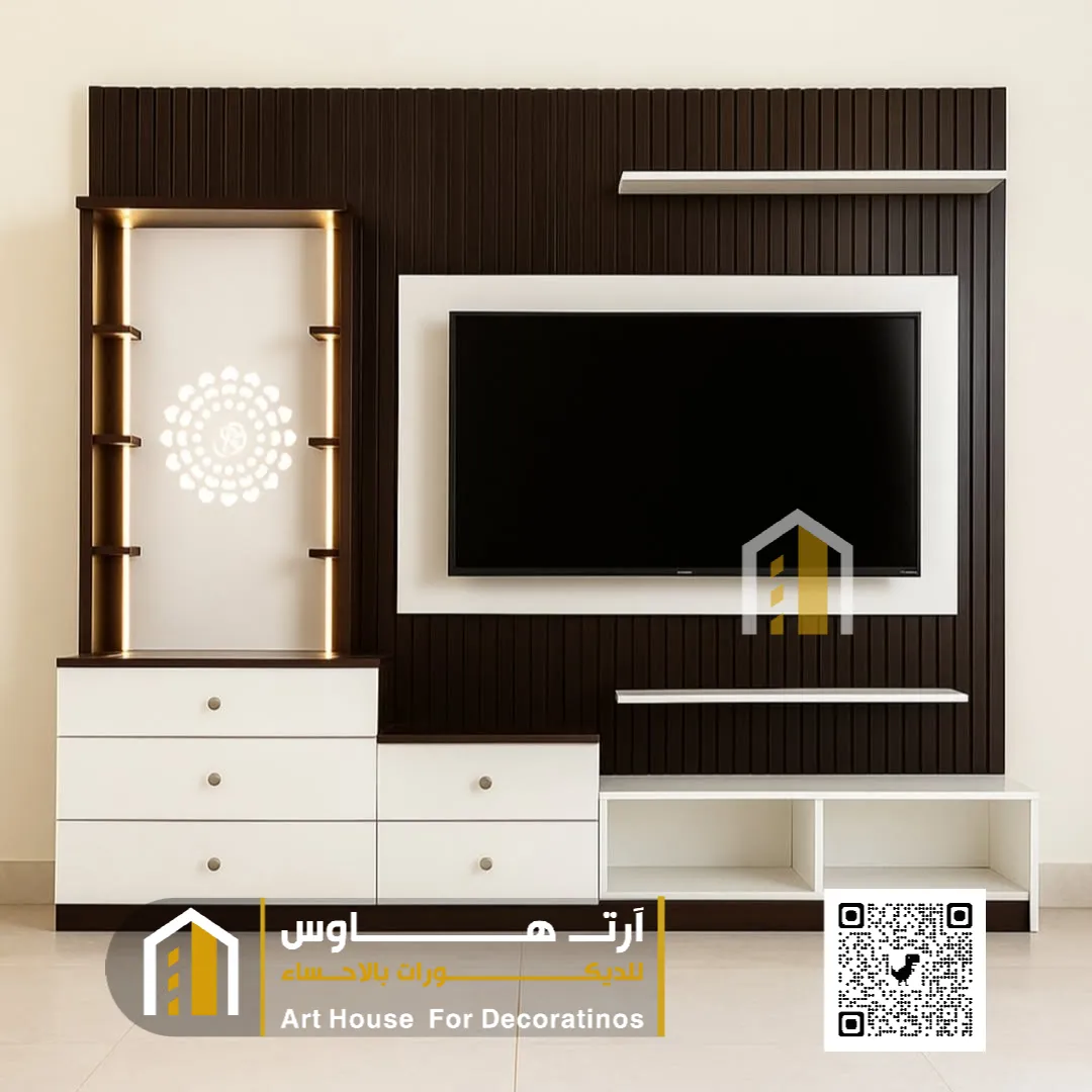 طاولات تلفزيون الاحساء 0511382940 تفصيل طاولة تلفزيون بالأحساء 30 طاولة تلفزيون بني في الأحساء